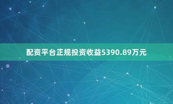 配资平台正规投资收益5390.89万元