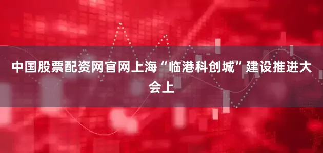 中国股票配资网官网上海“临港科创城”建设推进大会上